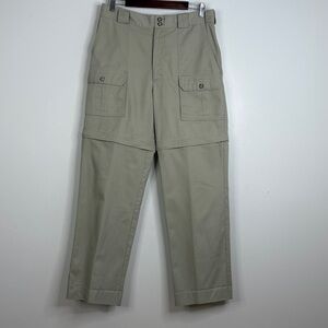Vintage Tilley Convertible Pants Mens 33 x 30 Beige Cargo Shorts Camping Travel